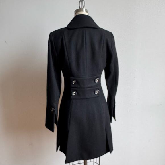 ANNE FONTAINE Armanda Black Wool Pea Coat - Picture 3 of 12